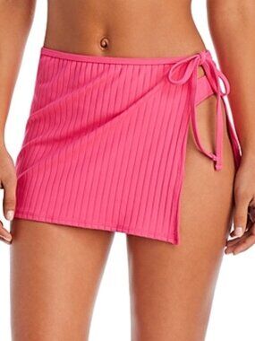 78$ Solid & Striped the Swim Skirt Swimwear Full Coverage Cover Up Size L Pink